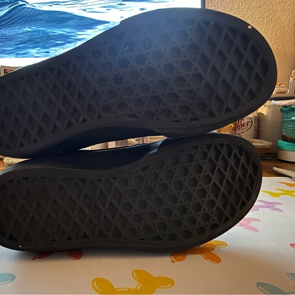 Vans Old Skool Classic hook & loop Black leather Velcro Sneakers. Unisex. Size 1 - Picture 6 of 9